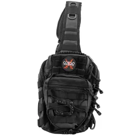 Sac bandoulière airsoft Corso - Nylon tactique - Fermetures velcro - Noir Noir