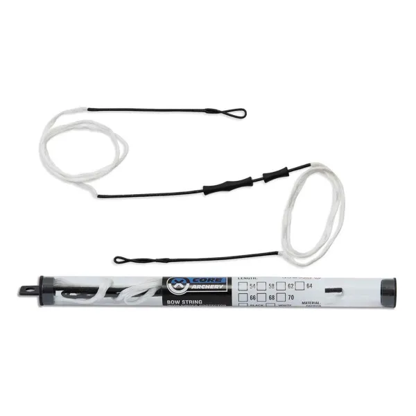 Corde blanche Recurve Dacron avec Protection des Doigts 68'' - 12 brins