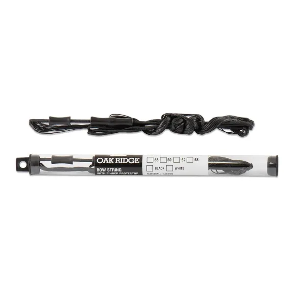 Corde noire Recurve Dacron avec Protection des Doigts 68'' - 16 brins