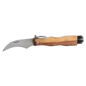 Couteau de cueilleur en bois d’olivier avec anneau COUTEAU A CHAMPIGNON AVEC ANNEAU