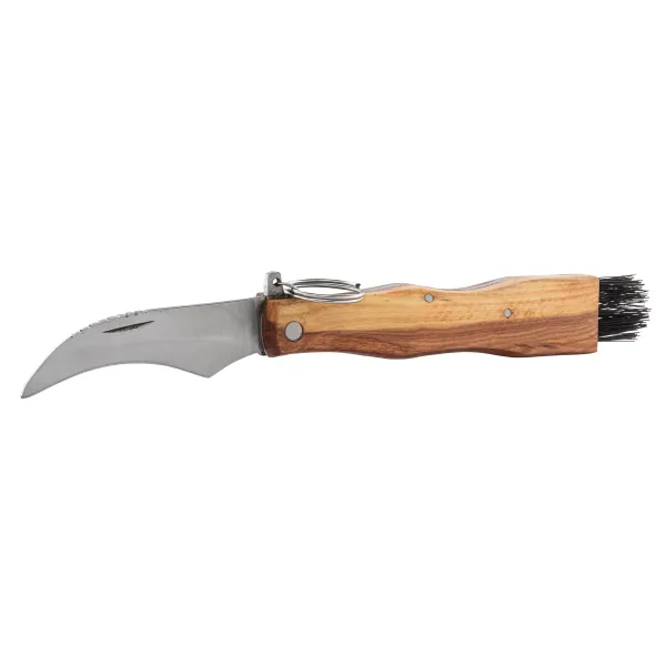 Couteau de cueilleur en bois d’olivier avec anneau COUTEAU A CHAMPIGNON AVEC ANNEAU